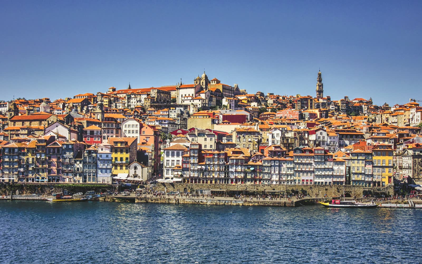 A European riverside city