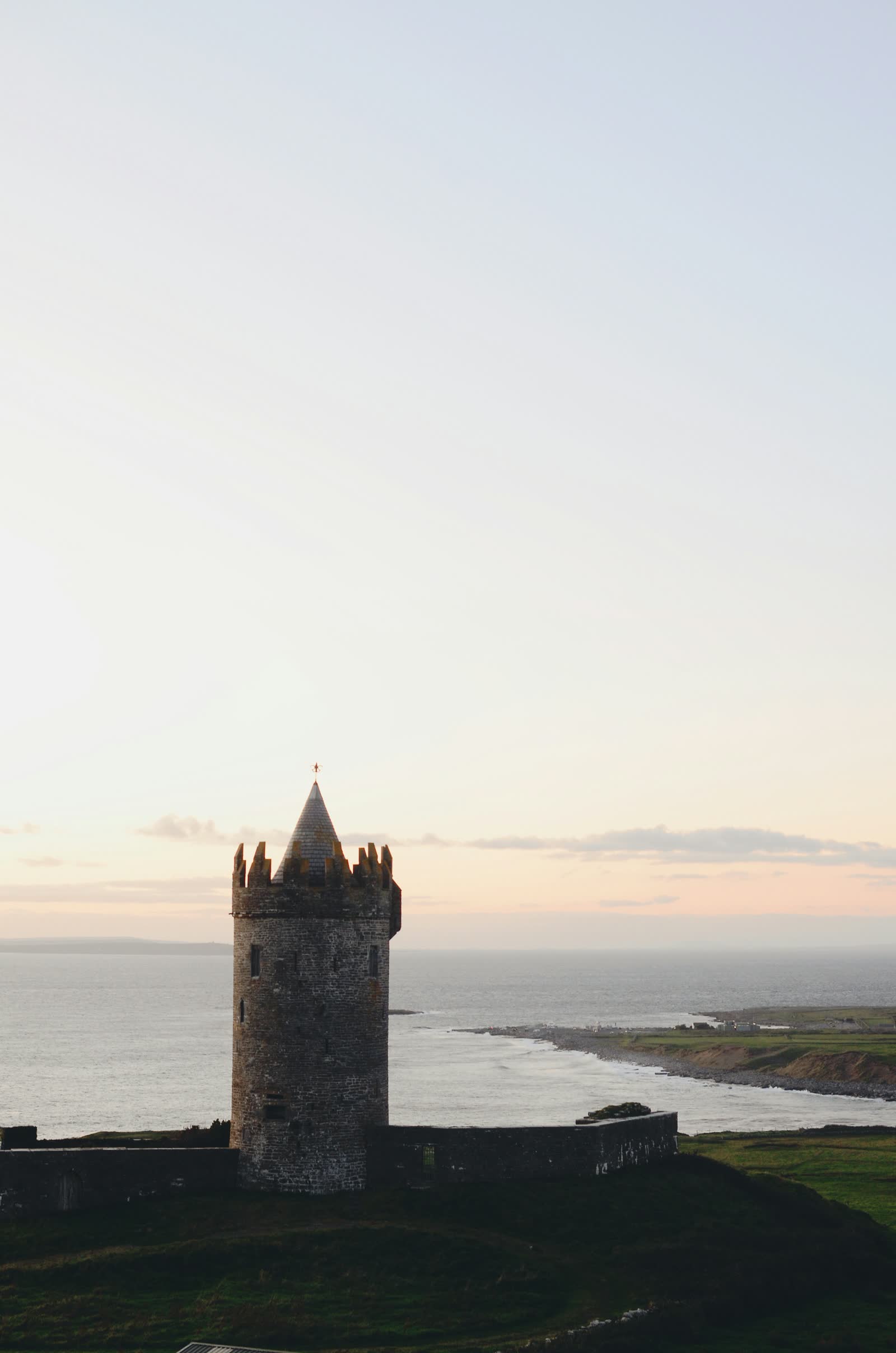 An Irish castle beside the ocean